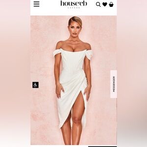 House of CB Loretta ivory satin dress